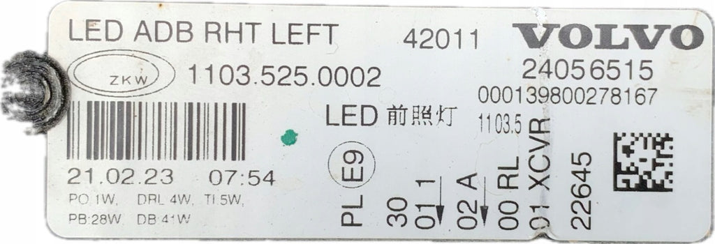 Frontscheinwerfer Volvo 24056515 LED Links Scheinwerfer Headlight SCH8852203719al