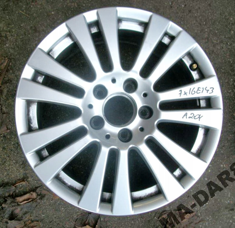 1x Alufelge 16 Zoll 7.0" 5x112 43ET Glanz Silber A2044017102 Mercedes-Benz W204