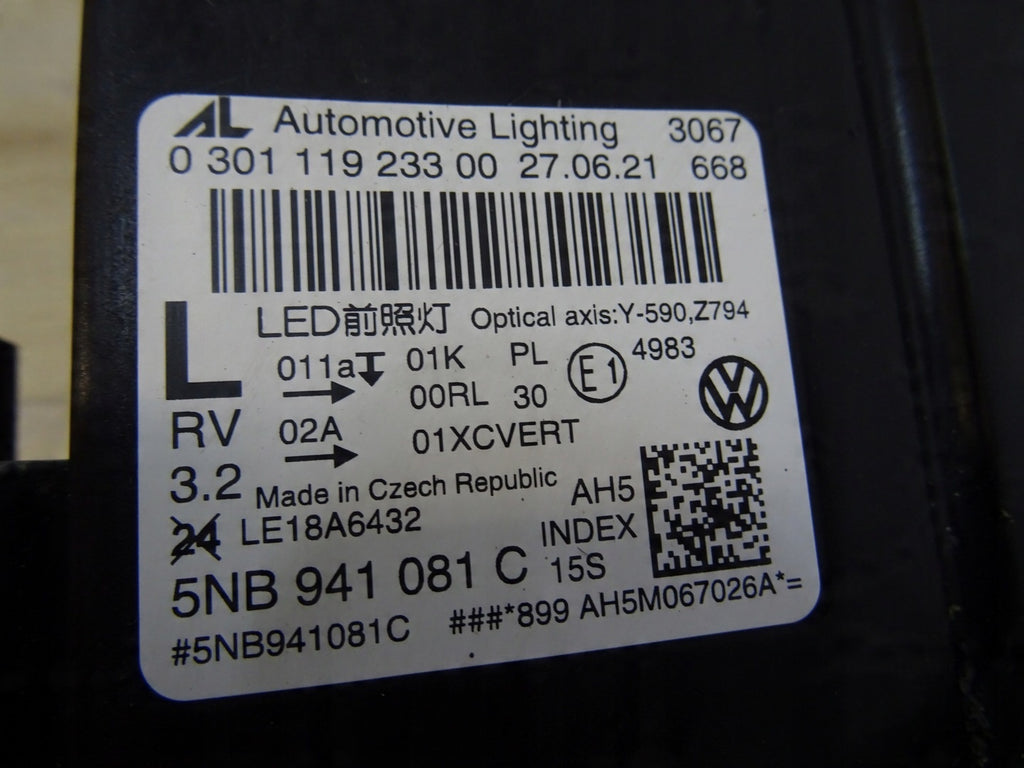 Frontscheinwerfer VW Tiguan 5NB941081C Full LED Links Scheinwerfer Headlight