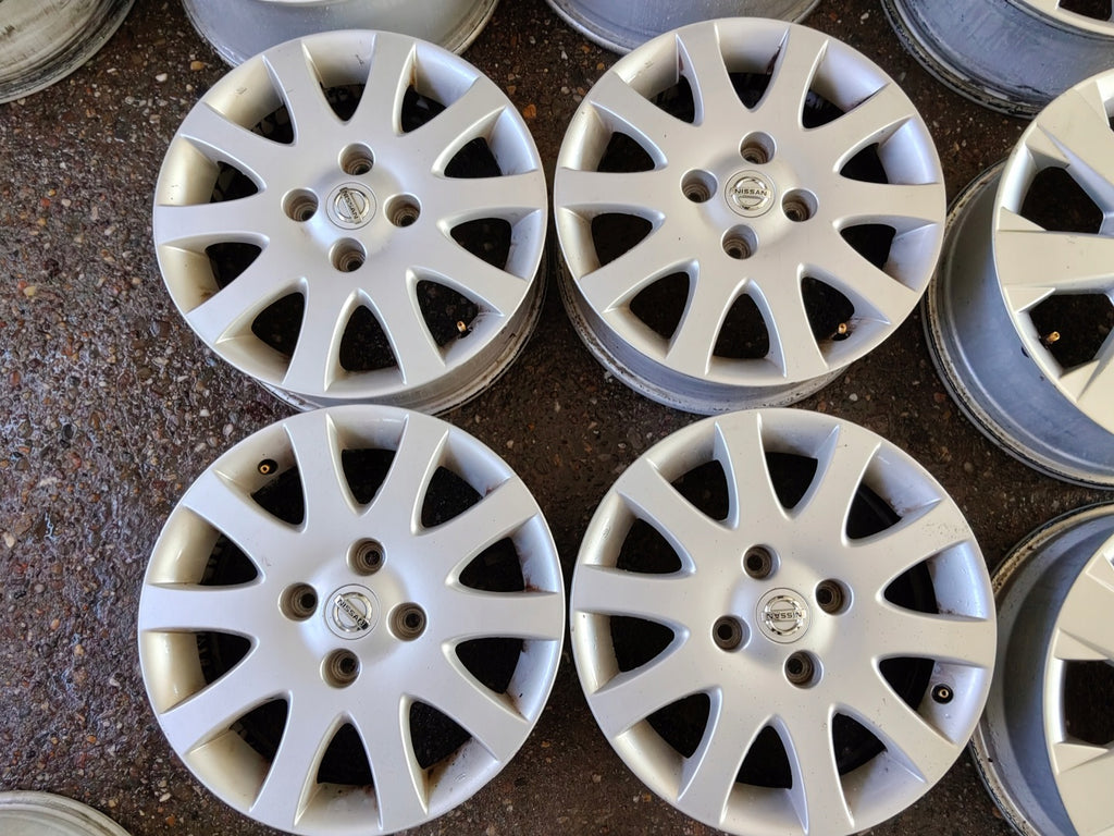 4x Alufelge 16 Zoll 6.0" 4x114.3 45ET Glanz Silber Nissan I Rim Wheel FEL7562741986ms