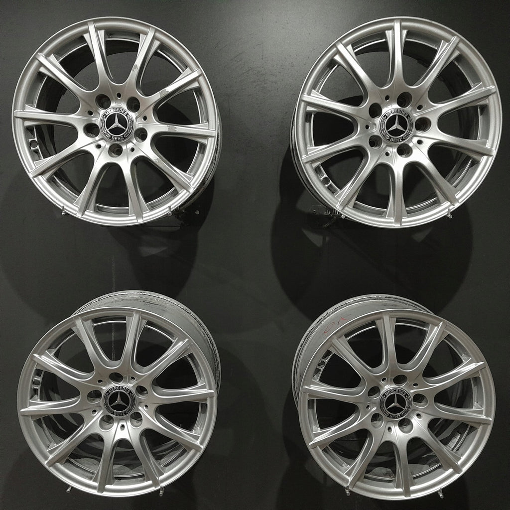 4x Alufelge 16 Zoll 6.5" 5x112 38ET Glanz Silber A2054012400 Mercedes-Benz W205 FEL9345503988ts