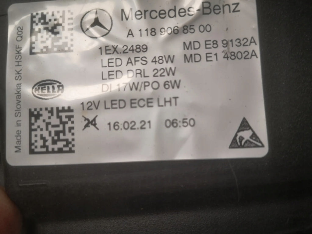 Frontscheinwerfer Mercedes-Benz Cla A1189068500 LED Links Scheinwerfer Headlight SCH1919816799nn