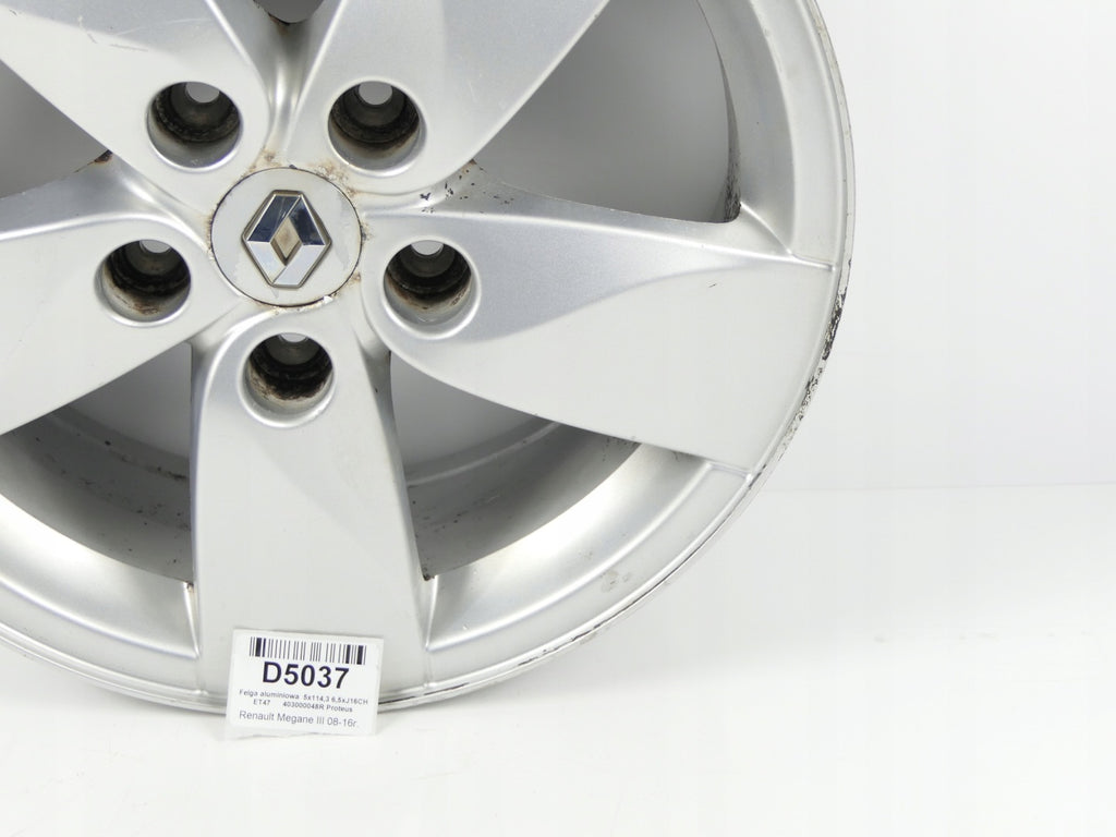 1x Alufelge 16 Zoll 6.5" 5x114.3 47ET 403000048R Renault Megane III 1 Scenic FEL5498605090th
