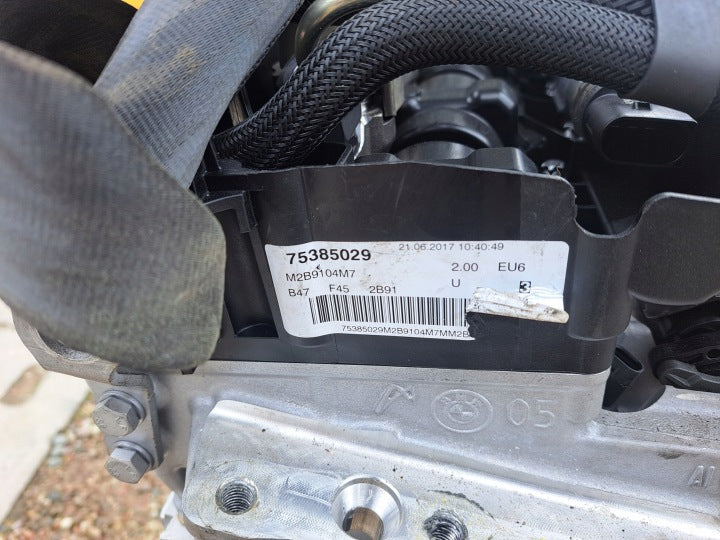 Motor BMW X1 F48 B47C20A 2.0 190PS 9Km Diesel Engine Unkomplett MOT2271852813wc