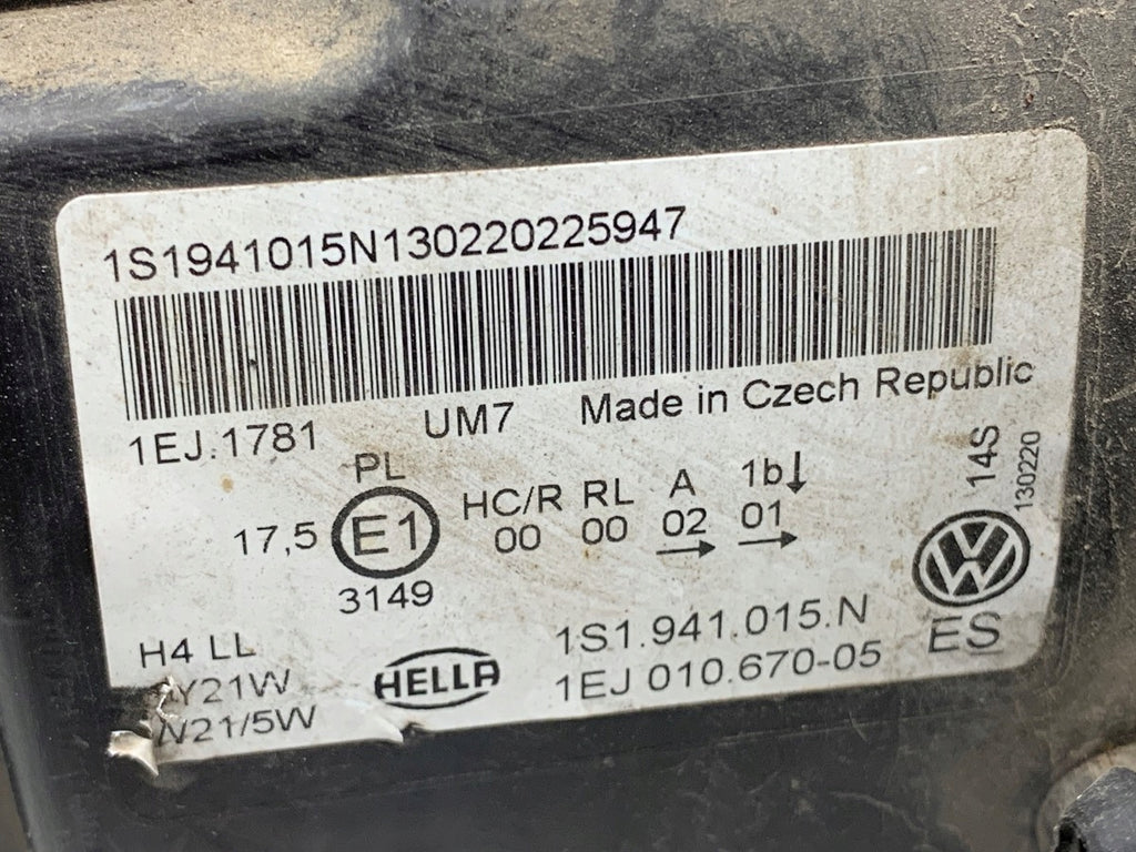 Frontscheinwerfer VW Up 1S1941015N Links Scheinwerfer Headlight