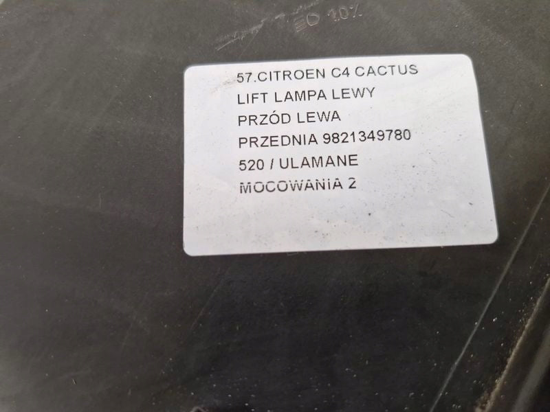 Frontscheinwerfer Citroën C4 Cactus 9821349780 Links Scheinwerfer Headlight
