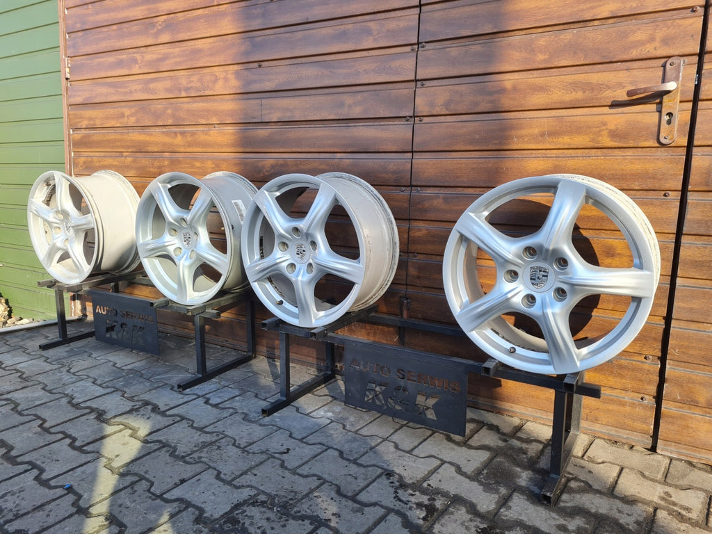 4x Alufelge 18 Zoll 9.0" 5x130 53ET Glanz Silber 97036213600 Porsche Rim Wheel FEL7398723761tr