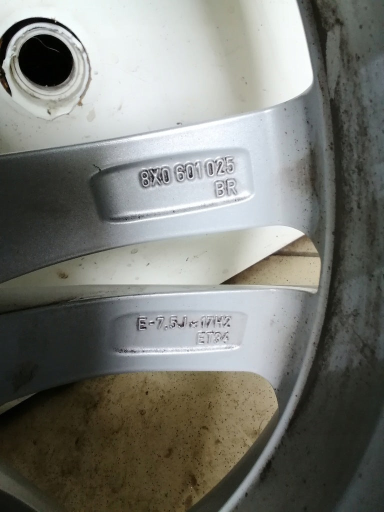 1x Alufelge 17 Zoll 7.5" 5x100 34ET Glanz Silber 8X0601025 Audi A1 Rim Wheel FEL1457104401aq