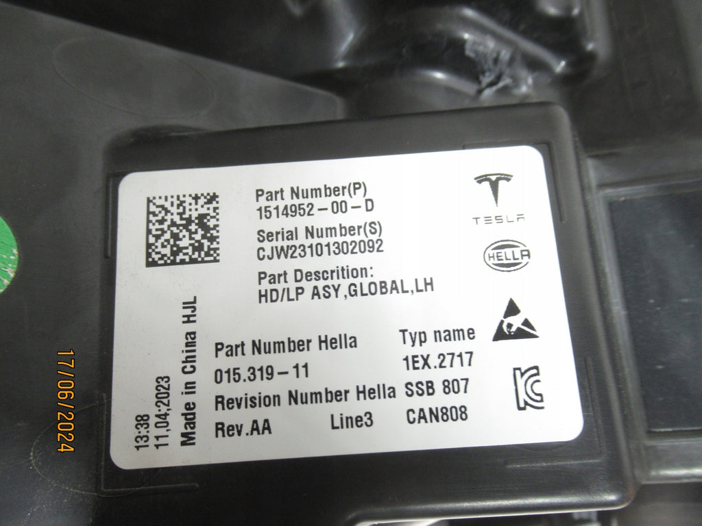 Frontscheinwerfer Tesla Model 3 Y 1514952-00-D Ein Stück (Rechts oder Links)