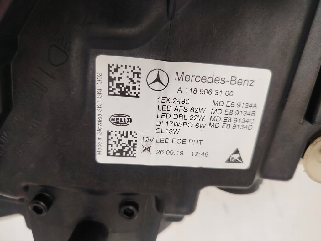 Frontscheinwerfer Mercedes-Benz Cla A1189063100 Links Scheinwerfer Headlight SCH1358422190mr