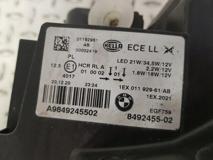 Frontscheinwerfer BMW 1 F21 F20 8492455-02 Full LED Links Scheinwerfer Headlight SCH6276775923xg