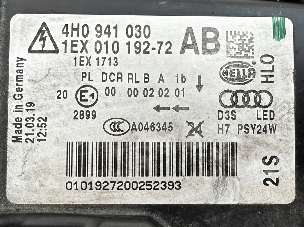 Frontscheinwerfer Audi A8 4H0941030AB Xenon Rechts Scheinwerfer Headlight SCH1402119033ne