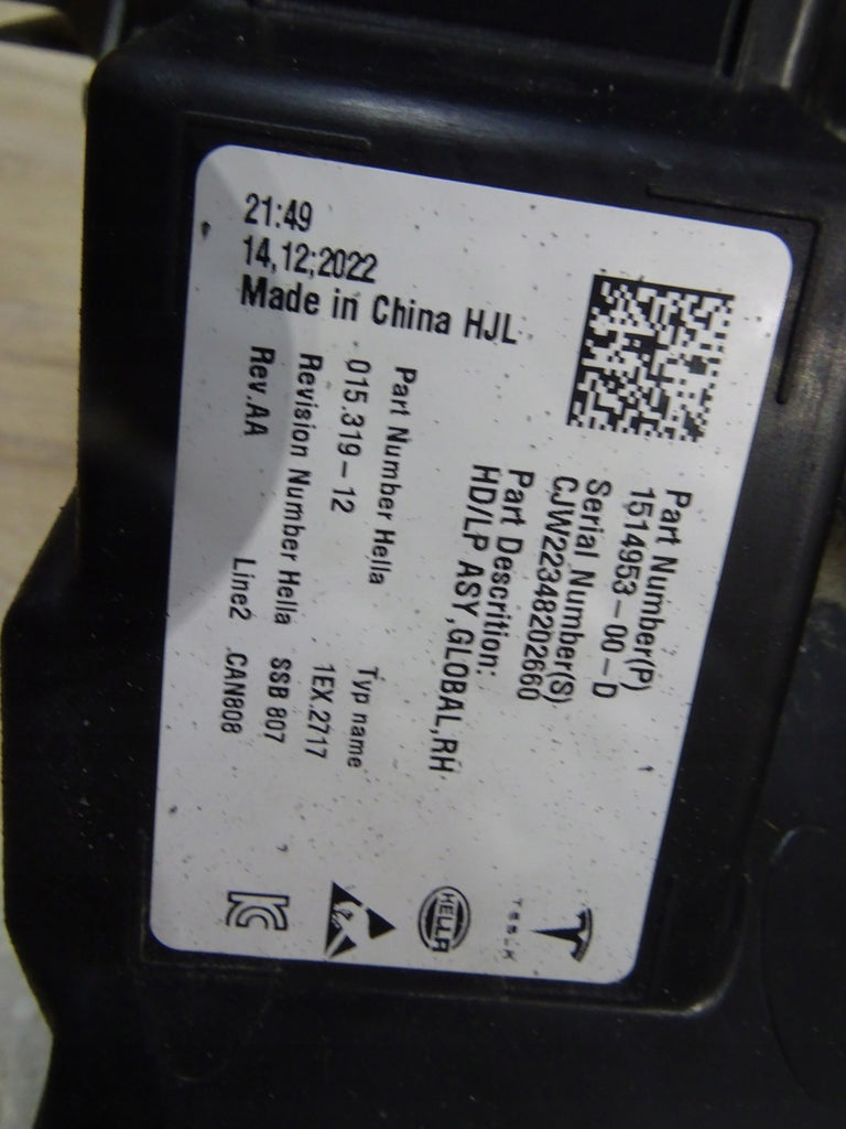 Frontscheinwerfer Tesla Model 3 1514953-00-D Full LED Links Headlight