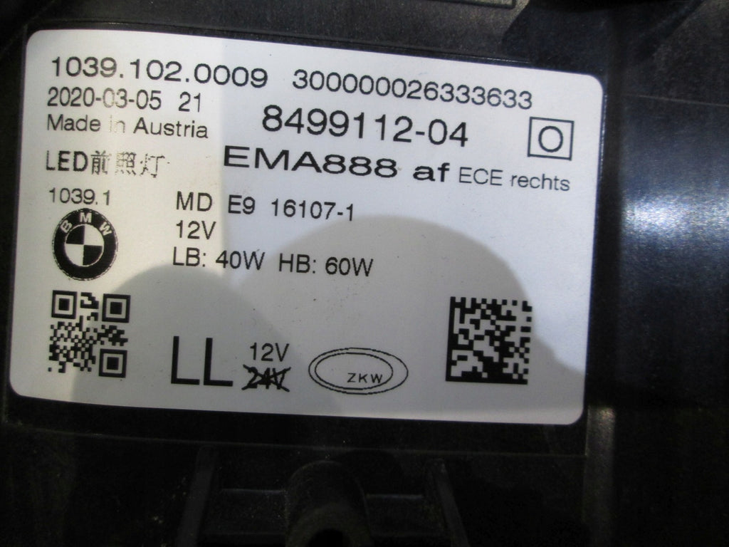 Frontscheinwerfer BMW 5 G31 G30 F90 8499112-01 LED Rechts Scheinwerfer Headlight SCH1475450143ji