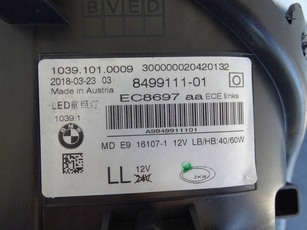 Frontscheinwerfer BMW 5 G31 G30 8499111 Links Scheinwerfer Headlight SCH1375278638ja