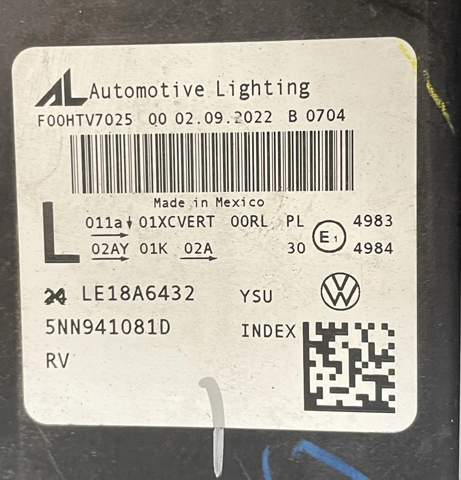 Frontscheinwerfer VW Tiguan 5NN941081D Links Scheinwerfer Headlight SCH1145067512dl