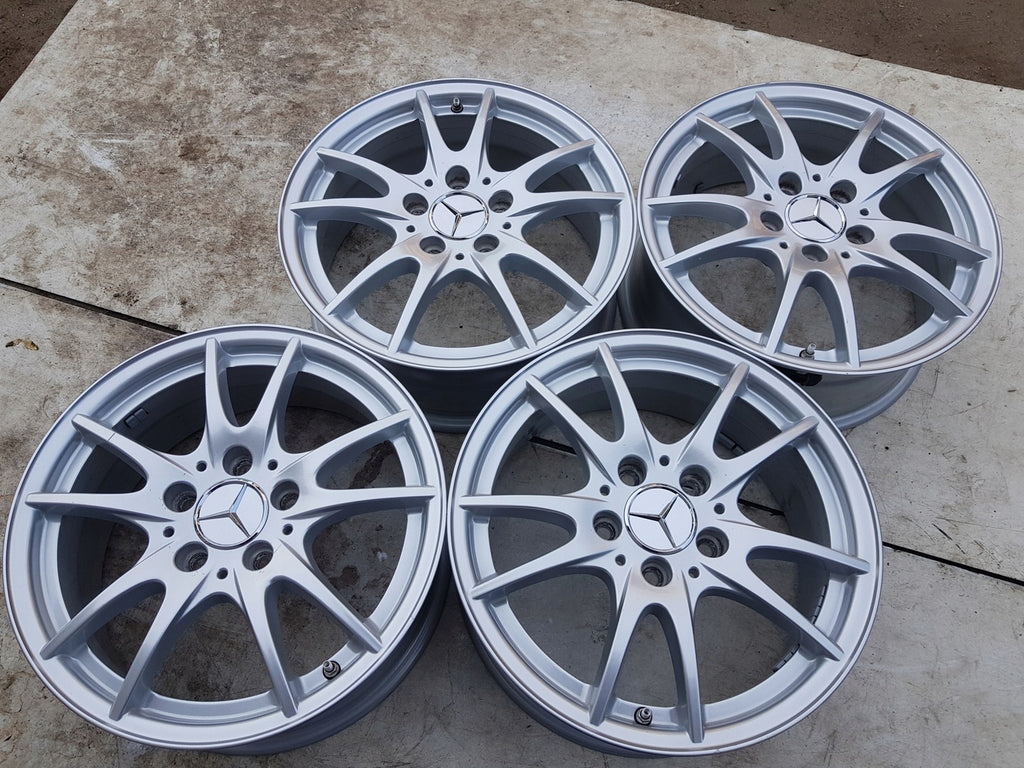 4x Alufelge 16 Zoll 6.5" 5x112 49ET Glanz Silber 4011302 Mercedes-Benz Cla