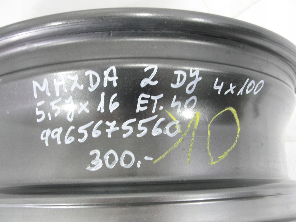 1x Alufelge 16 Zoll 5.5" 4x100 40ET 9965675560 Mazda 2 Dj Rim Wheel FEL5630969362bs