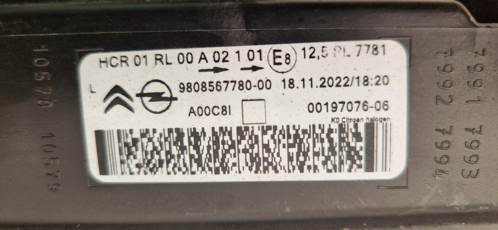 Frontscheinwerfer Opel Zafira C Vivaro 9808567680 9808567780 Rechts oder Links