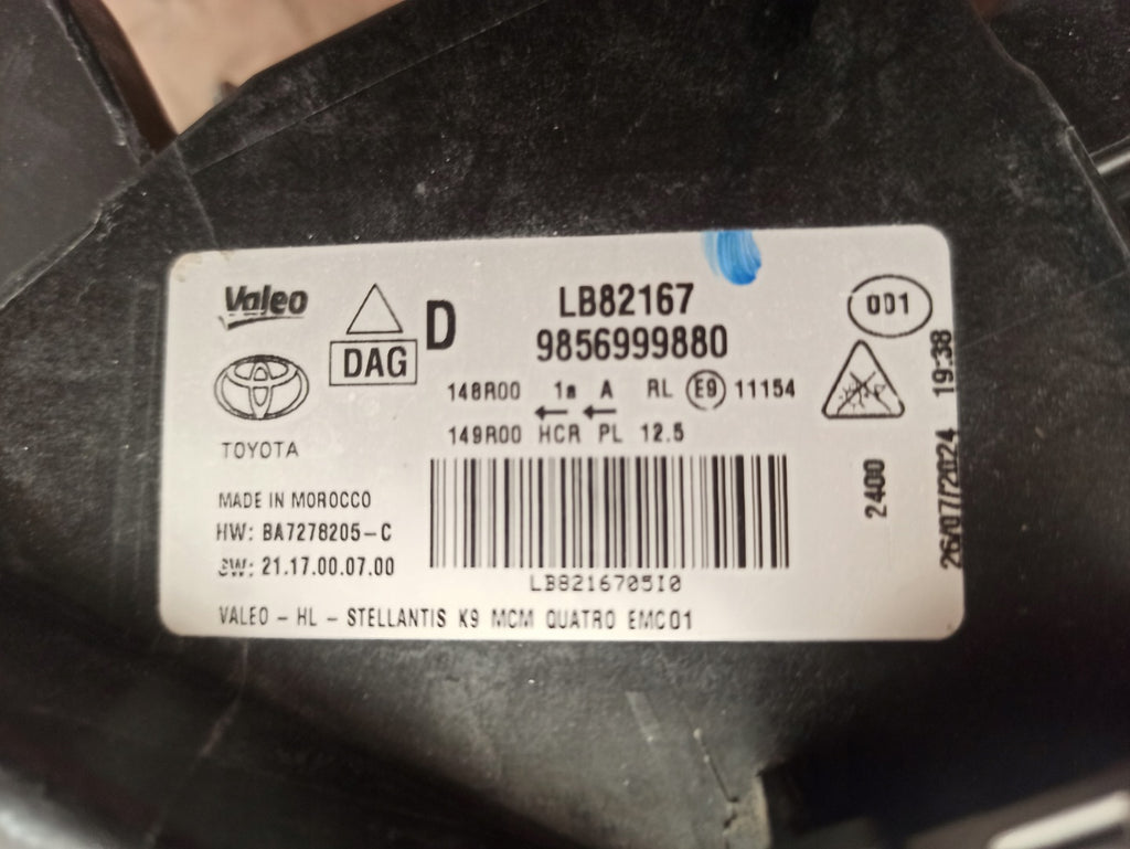 Frontscheinwerfer Toyota Proace City 9856999880 LB82167 Full LED Rechts SCH2654926044fe