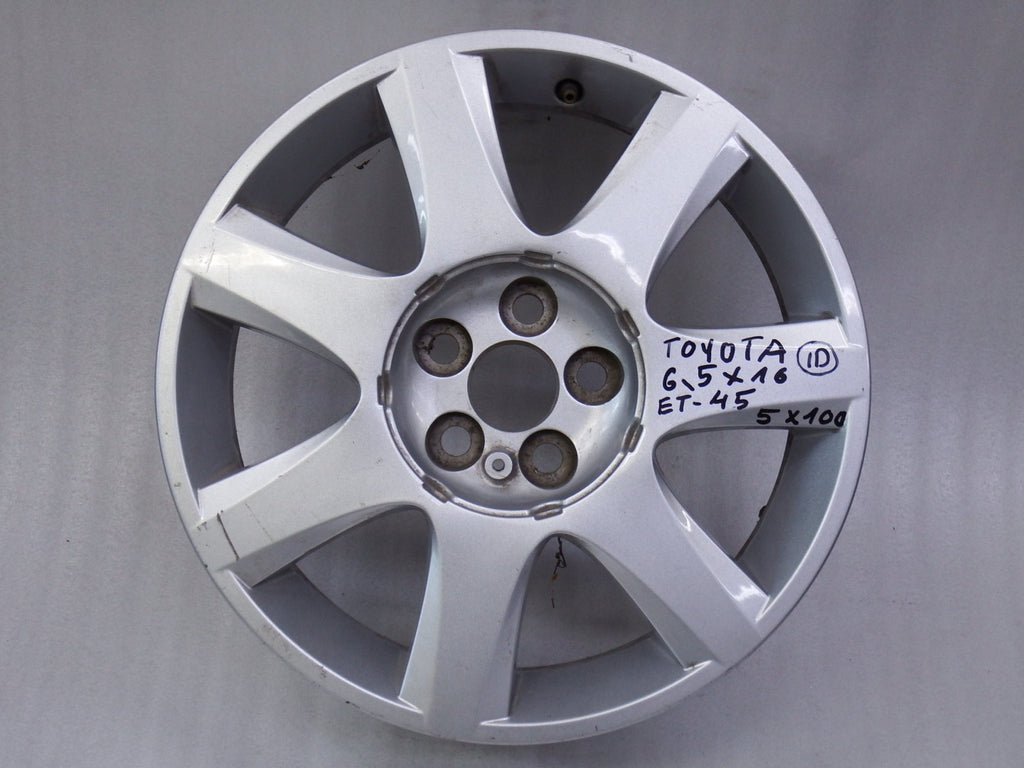 1x Alufelge 16 Zoll 6.5" 5x100 45ET Glanz Silber PZ406-T0677-ZC Toyota Avensis FEL7754338294ic