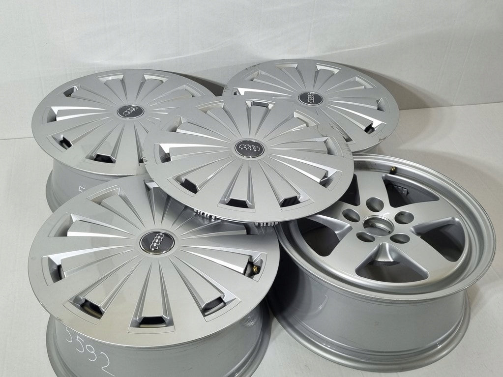 4x Alufelge 16 Zoll 7.0" 5x112 35ET Glanz Silber 8W0601025 Audi Rim Wheel