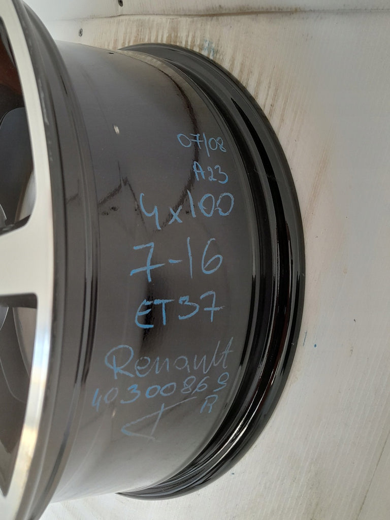 1x Alufelge 16 Zoll 7.0" 4x100 37ET Glanz Blau 40300869R Renault Rim Wheel