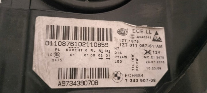 Frontscheinwerfer BMW 5 F11 F10 7343907-08 Xenon Links Scheinwerfer Headlight SCH8343846011mh