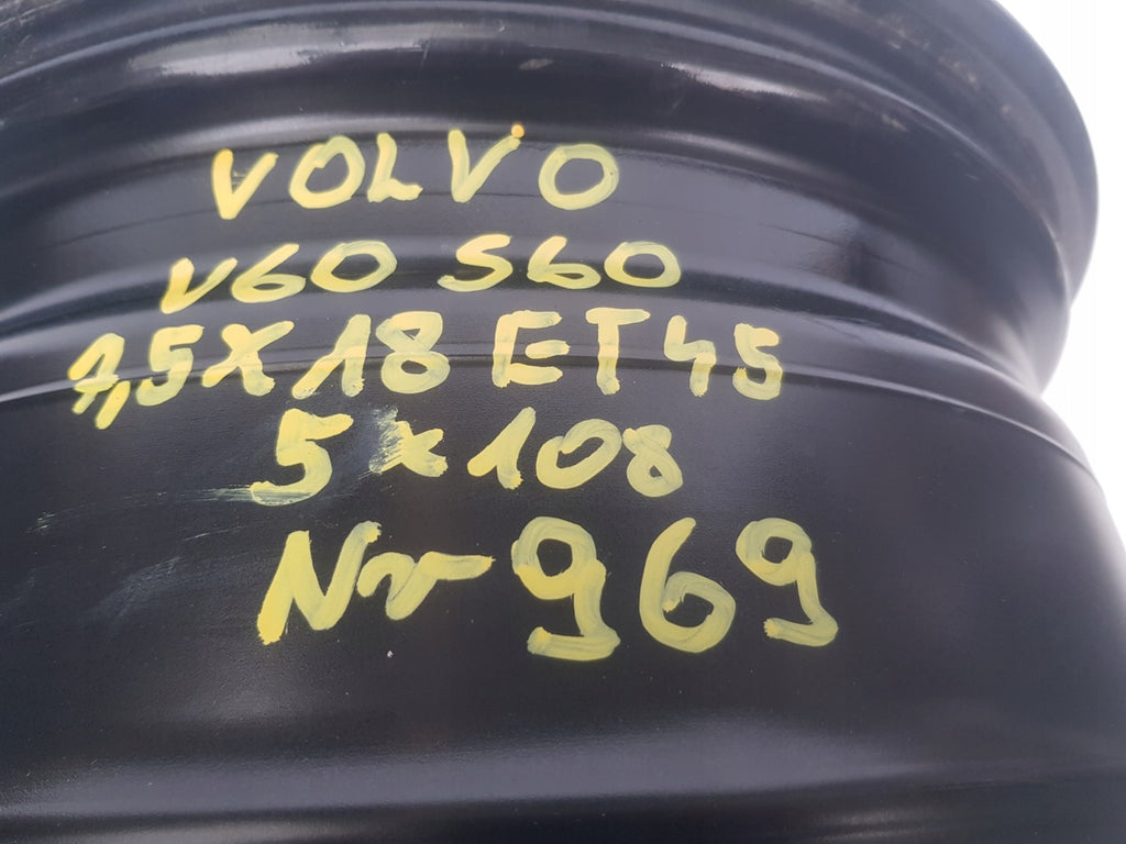 1x Alufelge 18 Zoll 7.5" 5x108 45ET Glanz Silber 32209776 Volvo S60 V60 FEL2163367567mj