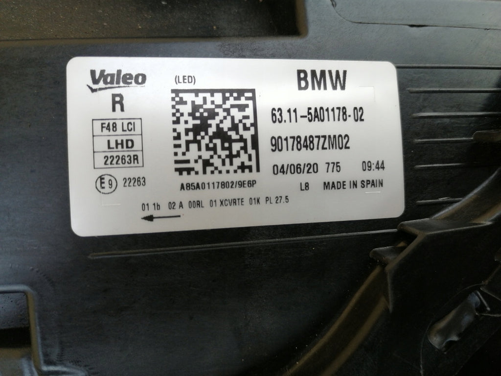 Frontscheinwerfer BMW X1 F48 5A01178 Rechts Scheinwerfer Headlight SCH4740225122hv