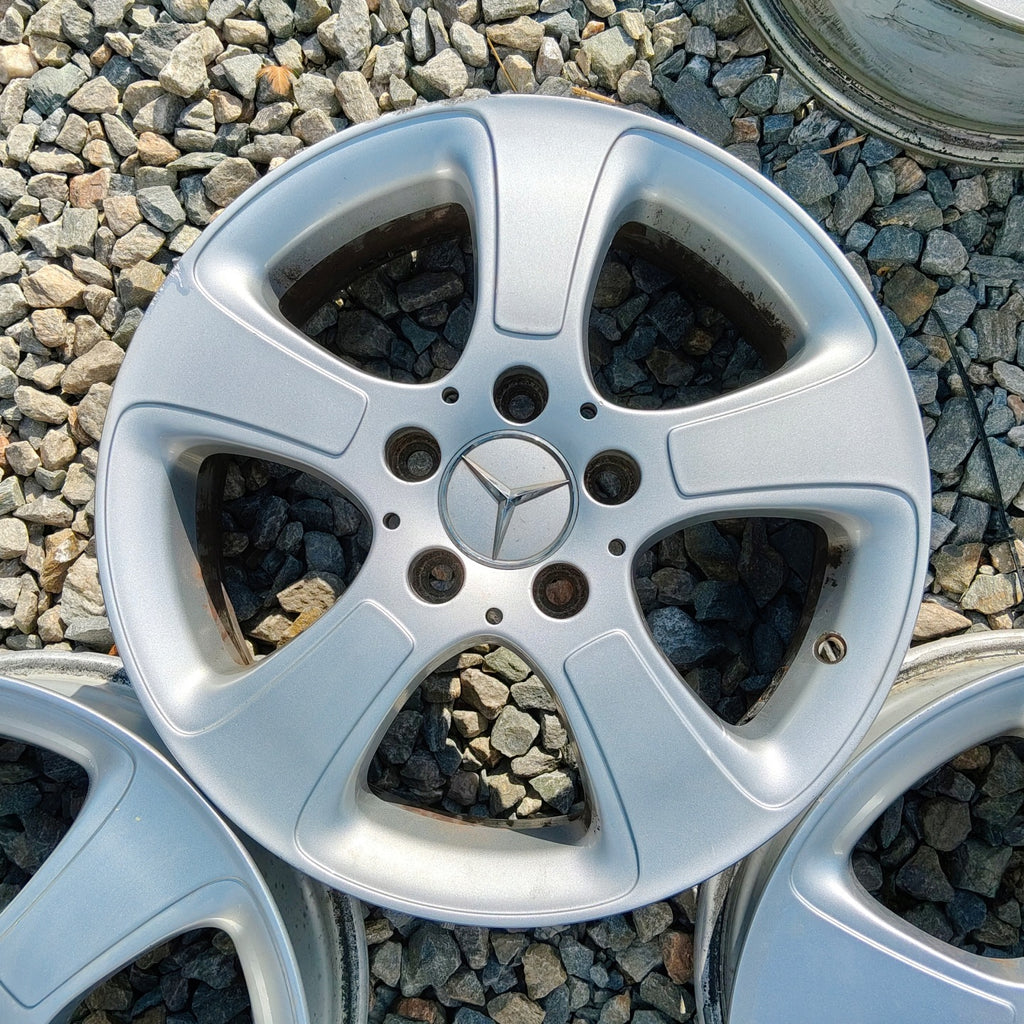 4x Alufelge 16 Zoll 6.0" 5x112 46ET Glanz Silber A1694011002 Mercedes-Benz FEL4262702788uo
