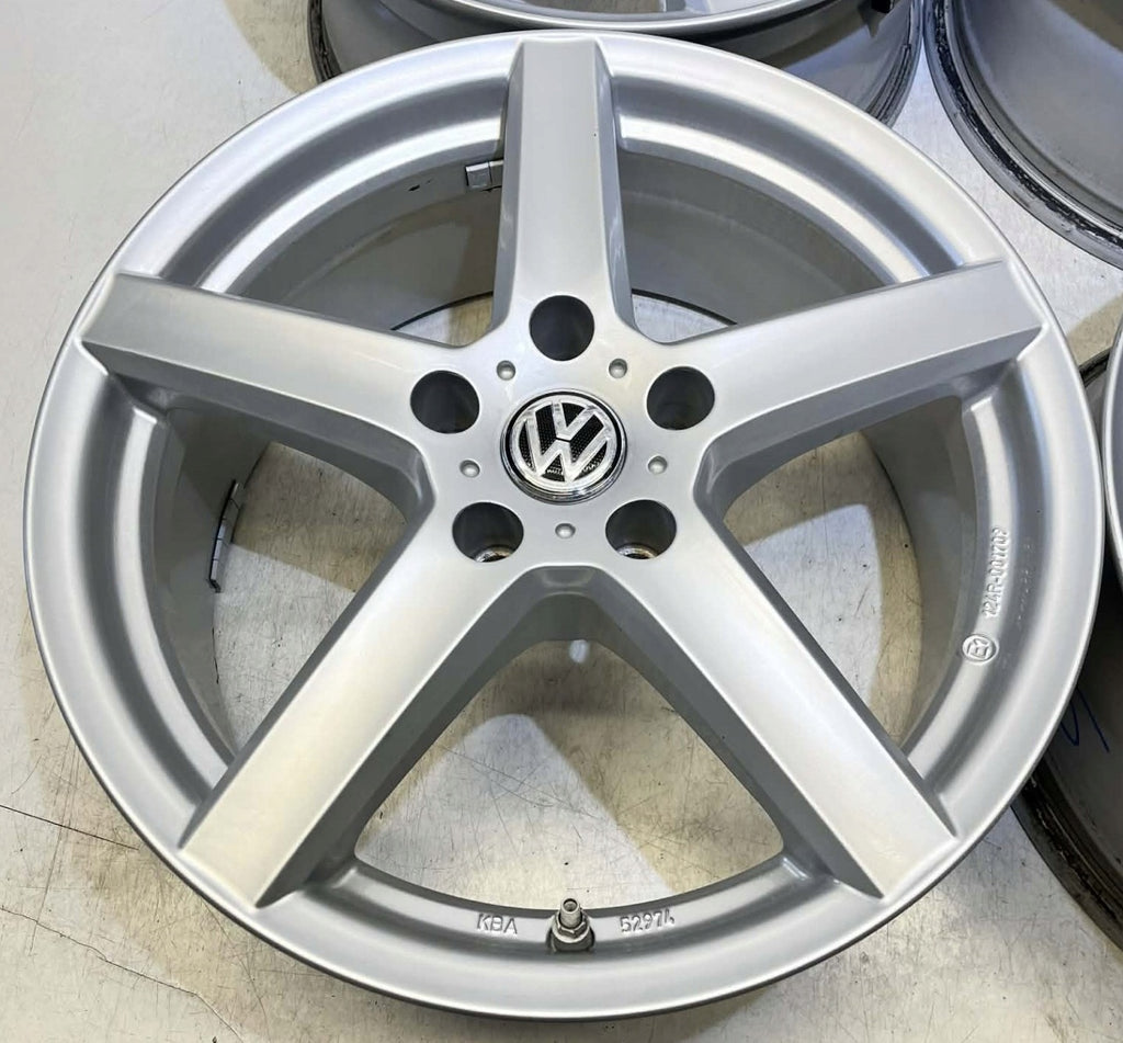 4x Alufelge 17 Zoll 7.5" 5x112 30ET Glanz Silber KBA52974 Rim Wheel FEL7180445602la