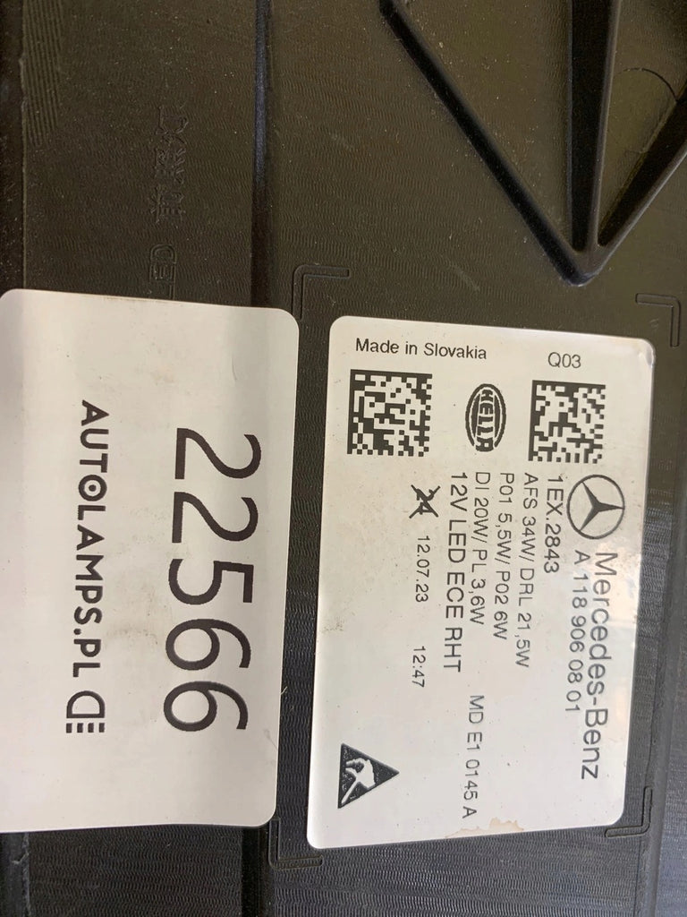 Frontscheinwerfer Mercedes-Benz Cla A1189060801 LED Rechts Headlight SCH2531479253er