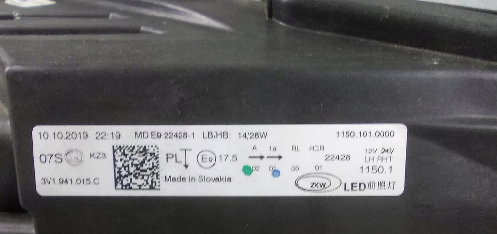 Frontscheinwerfer Skoda Superb III 3V1941015C Full LED Links Headlight