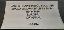 Load image into Gallery viewer, Frontscheinwerfer Skoda Octavia IV 5E4941036 LED Rechts Scheinwerfer Headlight SCH5642141049aw