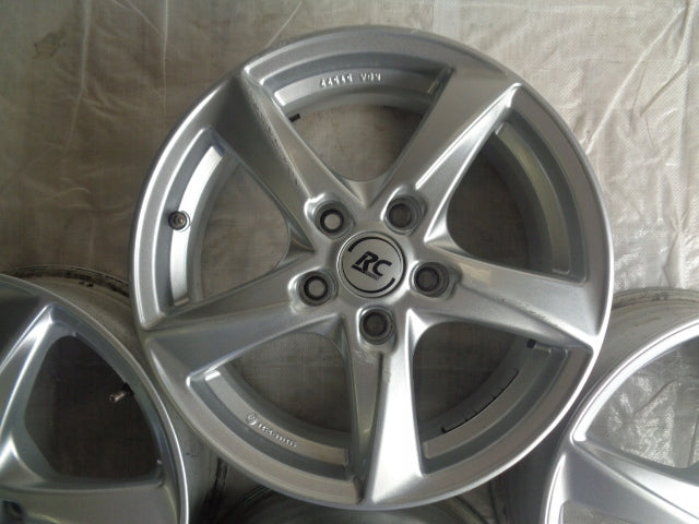 4x Alufelge 16 Zoll 6.0" 5x112 43ET Glanz Silber Rim Wheel FEL6036442867gz