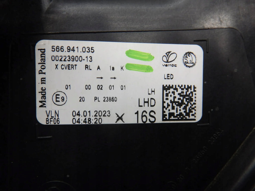 Frontscheinwerfer Skoda Kodiaq 566941035 Links Scheinwerfer Headlight SCH4086411866wg