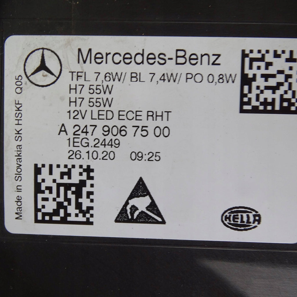 Frontscheinwerfer Mercedes-Benz W247 A2479067500 1EG2449 Links Headlight SCH2396457936ot