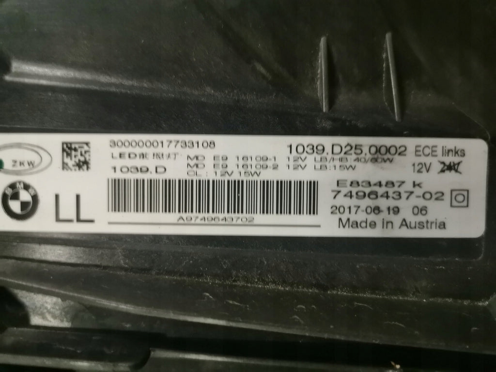 Frontscheinwerfer BMW 6 G32 7496437 7496438 Ein Stück (Rechts oder Links) SCH5494117422sh