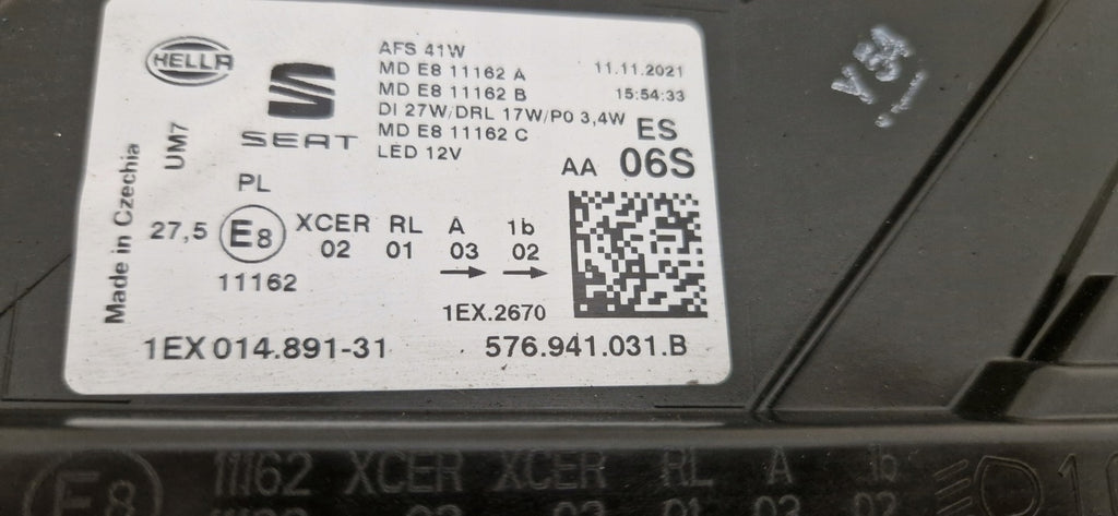 Frontscheinwerfer Seat Ateca 576941031B LED Links Scheinwerfer Headlight