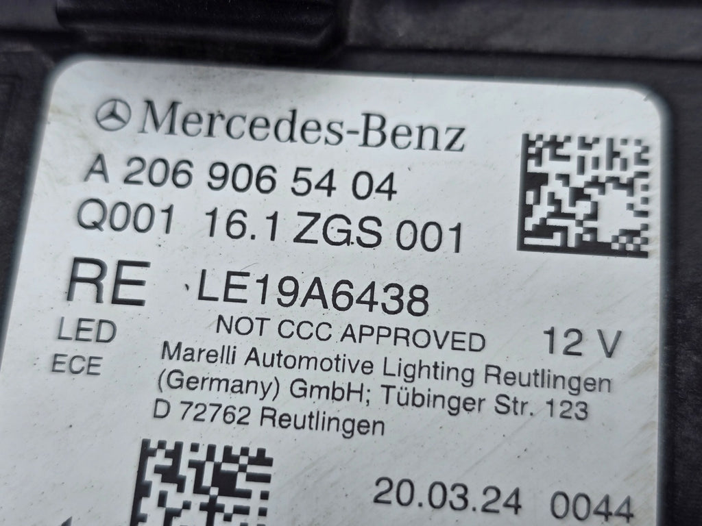 Frontscheinwerfer Mercedes-Benz W206 A2069065404 Full LED Rechts Headlight SCH7606890314bq