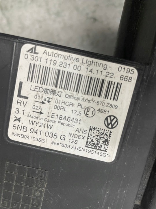 Frontscheinwerfer VW Tiguan 5NB941035G LED Links Scheinwerfer Headlight SCH3103449225jy