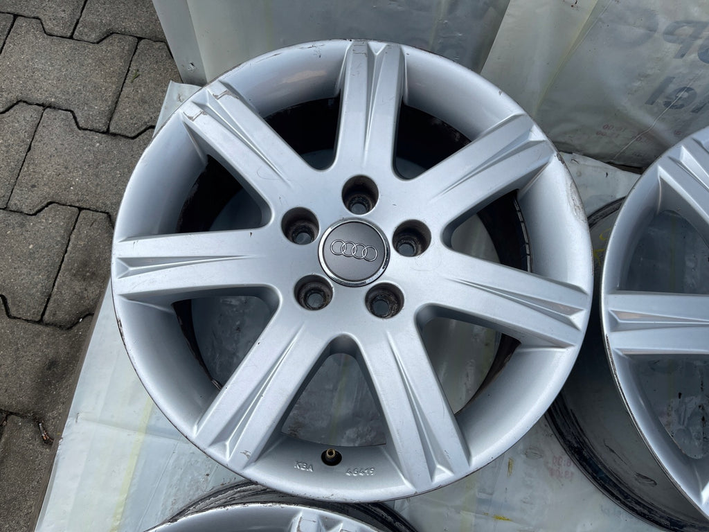 4x Alufelge 16 Zoll 7.0" 5x112 42ET Matt Silber Audi C6 Rim Wheel