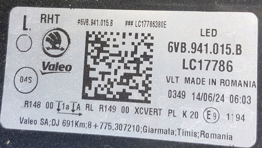 Frontscheinwerfer Skoda Fabia IV 6VB941015B LED Links Scheinwerfer Headlight SCH9384803495nz
