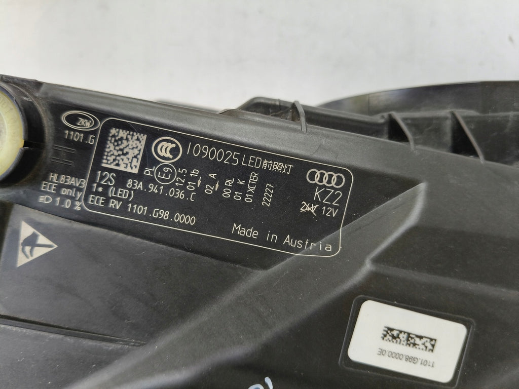 Frontscheinwerfer Audi 83A941036C Full LED Rechts Scheinwerfer Headlight SCH3688905699yx