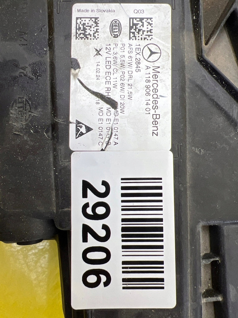 Frontscheinwerfer Mercedes-Benz Cla A1189061401 LED Rechts Headlight SCH2186233370ex