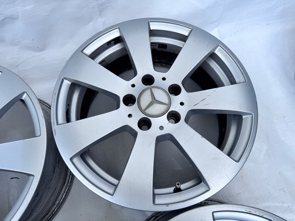 4x Alufelge 16 Zoll 7.0" 5x112 43ET Silber Mercedes-Benz W204 Rim Wheel