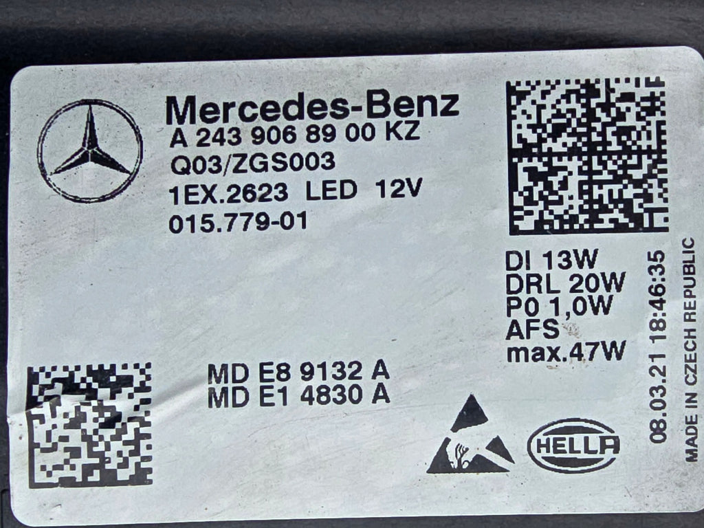 Frontscheinwerfer Mercedes-Benz Eqa Eqb A2439068900KZ Full LED Links Headlight SCH6905607494qt