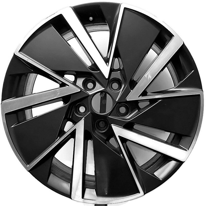 1x Alufelge 18 Zoll 7.5" 5x112 48ET Glanz Schwarz 5E3601025AD Skoda Octavia