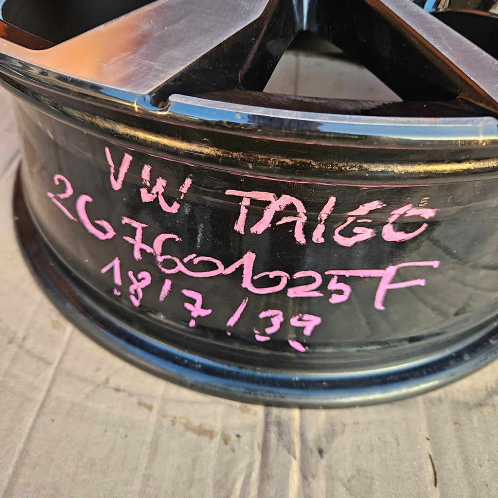 1x Alufelge 18 Zoll 7.0" 5x100 39ET Glanz Schwarz 2G7601025F VW Taigo Rim Wheel FEL2612328313cy